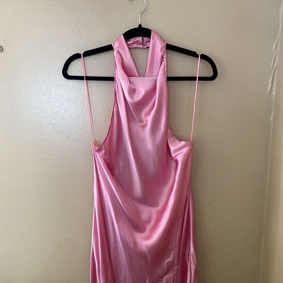 Amanda Uprichard Samba Gown 100% SILK Flamingo Pink Revolve Sz XL $321 NWOT - Picture 11 of 14